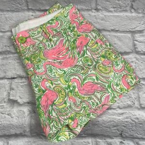 Lilly Pulitzer The Callahan Short Pink Flamingo Hot Wings Women's 0 Paisley